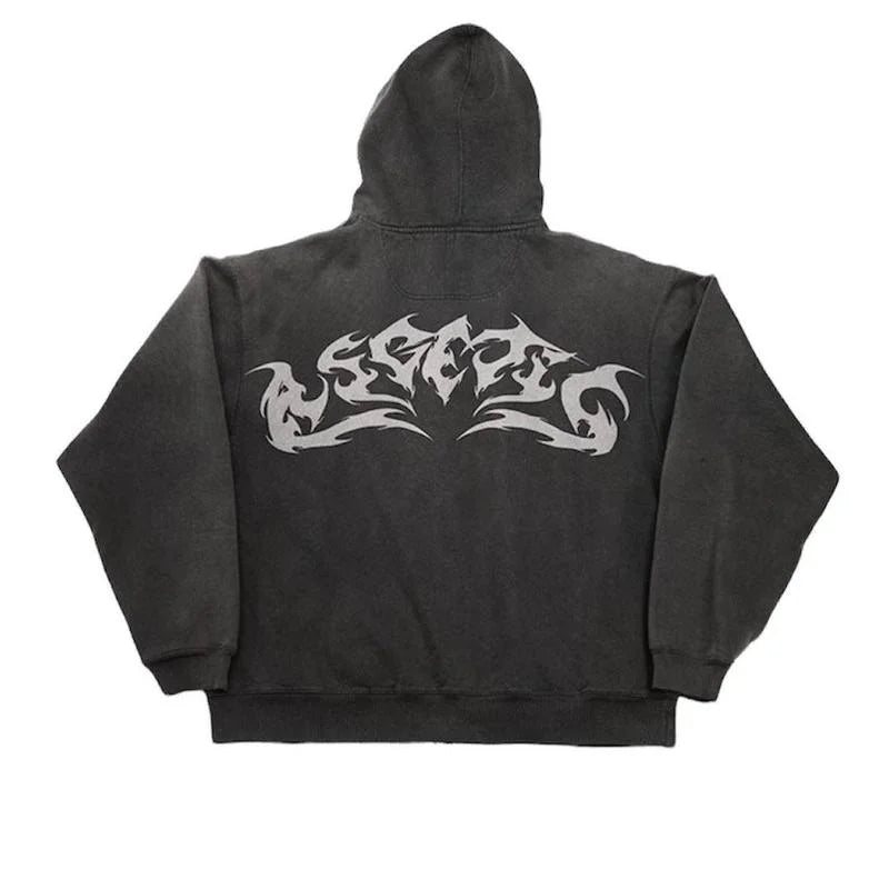 'Retro-Flame' Zip-up Hoodie