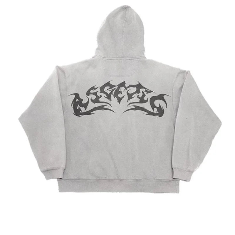 'Retro-Flame' Zip-up Hoodie